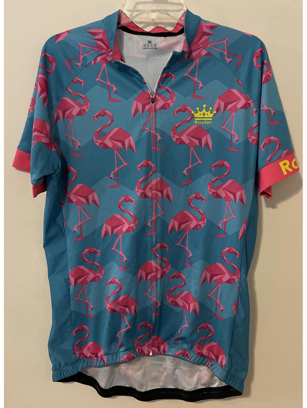 Rouler Unisex Adult XL Blue Flamingo Full-Zip Long Performance Riding Shirt! M91